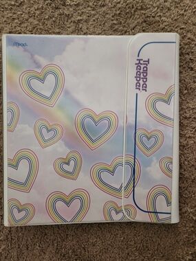 Trapper Keeper Binder in Pastel Rainbow Hearts